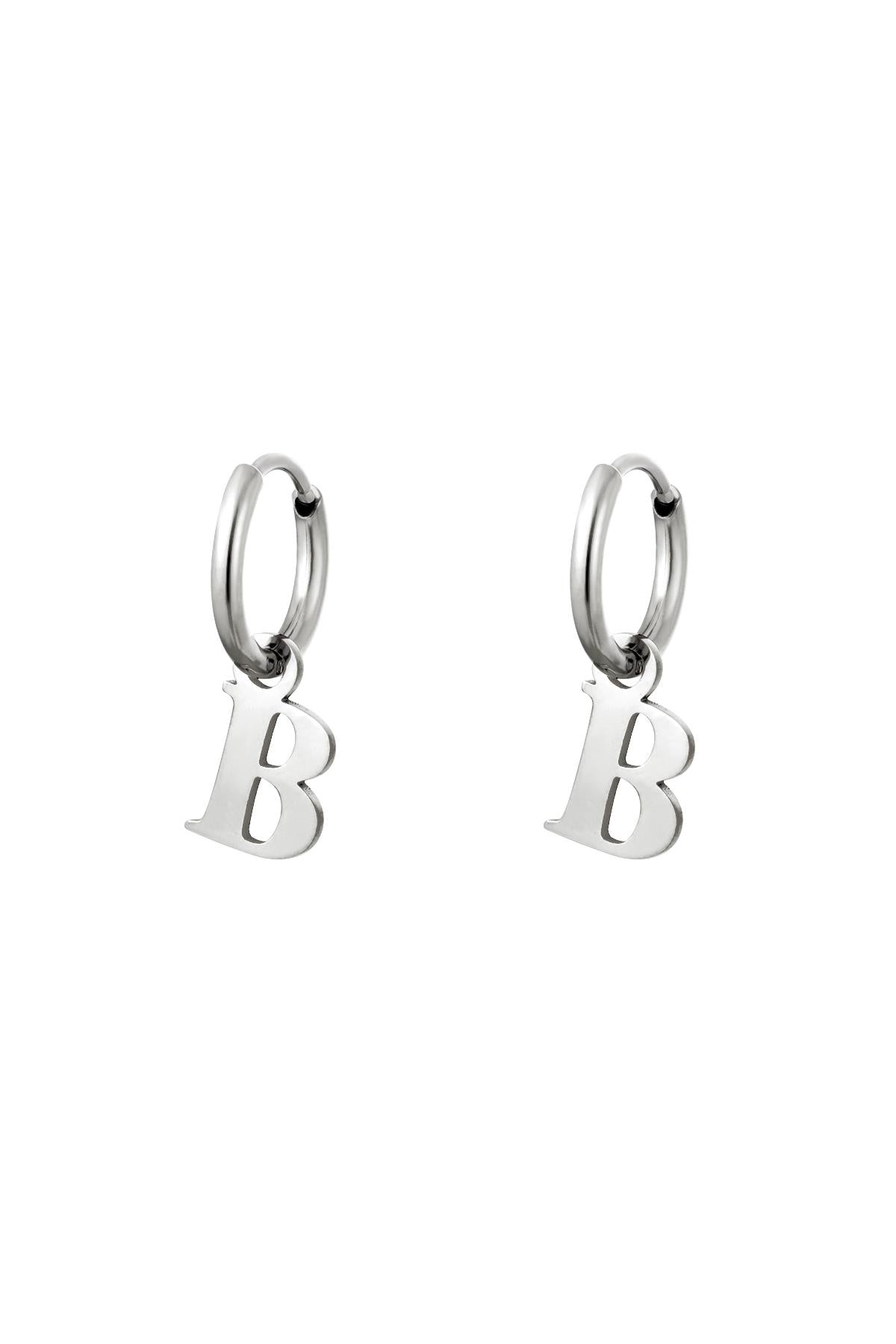 Earrings Initials "B" silver