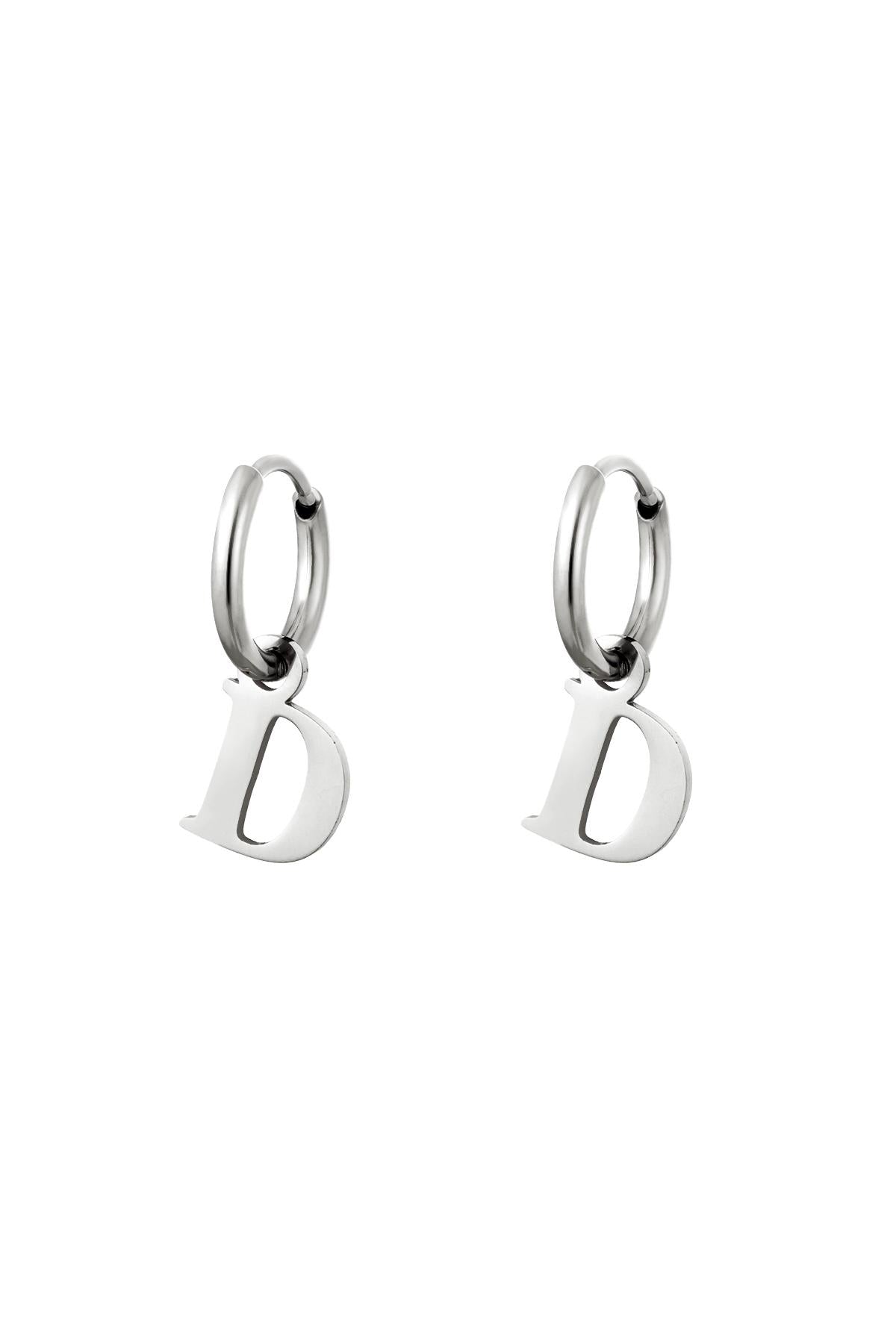 Earrings Initials "D" silver