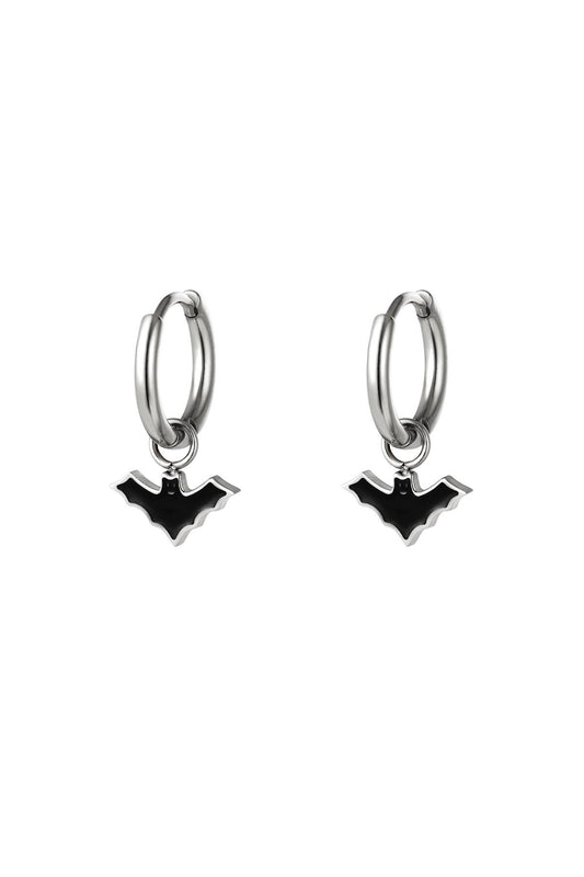 Earrings "Bat", Silver