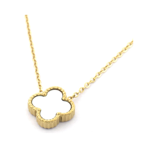 Necklace "White clover, Gold