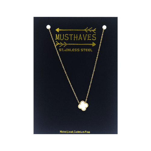 Necklace "White clover, Gold