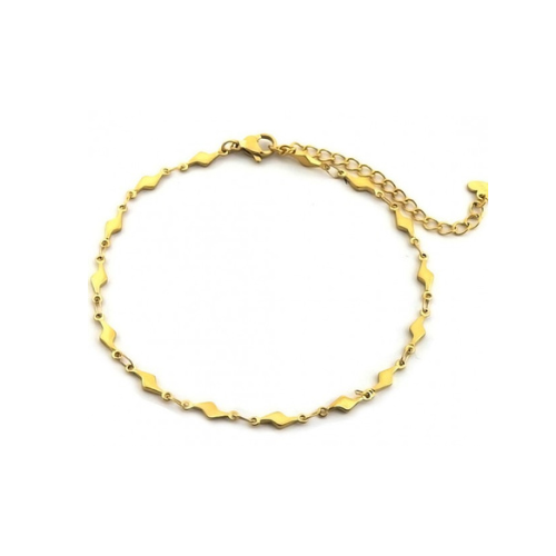 Ankle bracelet "Zig Zag", Gold